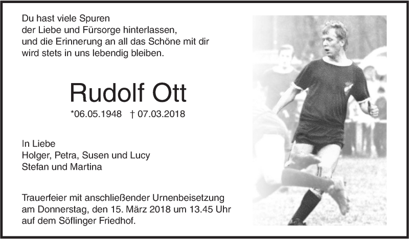  Traueranzeige für Rudolf Ott vom 10.03.2018 aus SÜDWEST PRESSE Ausgabe Ulm/Neu-Ulm
