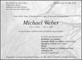 Traueranzeige von Michael Weber von NWZ Neue Württembergische Zeitung/Geislinger Zeitung