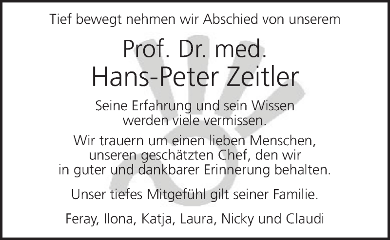  Traueranzeige für Hans-Peter Zeitler vom 06.02.2019 aus Geislinger Zeitung