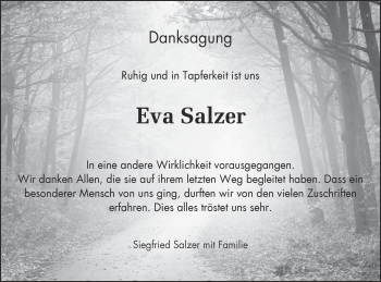 Traueranzeige von Eva Salzer von Hohenzollerische Zeitung