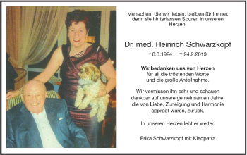 Traueranzeige von Heinrich Schwarzkopf von NWZ Neue Württembergische Zeitung
