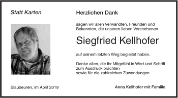 Traueranzeige von Siegfried Kellhofer von SÜDWEST PRESSE