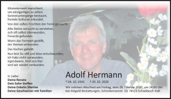Traueranzeige von Adolf Hermann von Haller Tagblatt