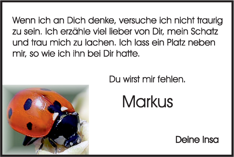  Traueranzeige für Markus  vom 24.11.2021 aus Haller Tagblatt