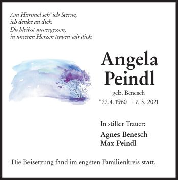 Traueranzeige von Angela Peindl von NWZ Neue Württembergische Zeitung