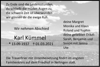 Traueranzeige von Karl Kümmel von Geislinger Zeitung
