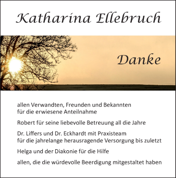 Traueranzeige von Katharina Ellebruch von SÜDWEST PRESSE Ausgabe Ulm/Neu-Ulm