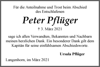 Traueranzeige von Peter Pflüger von Geislinger Zeitung