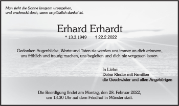 Traueranzeige von Erhard Erhardt von Rundschau Gaildorf