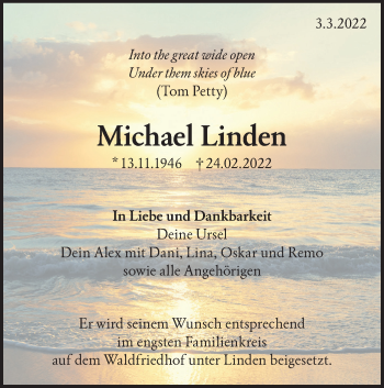 Traueranzeige von Michael Linden von Haller Tagblatt
