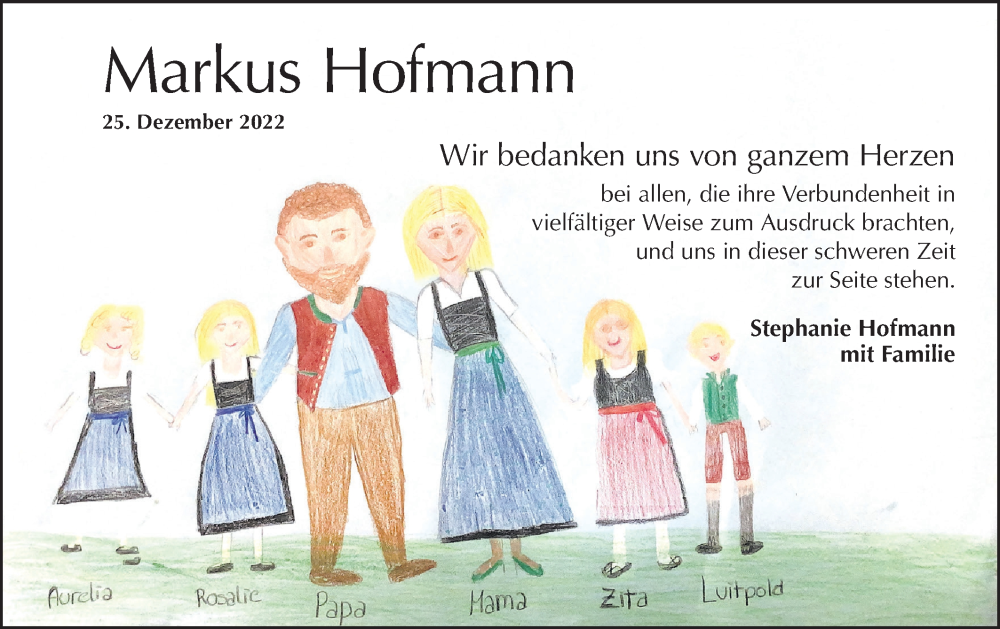  Traueranzeige für Markus Hofmann vom 01.02.2023 aus Hohenloher Tagblatt