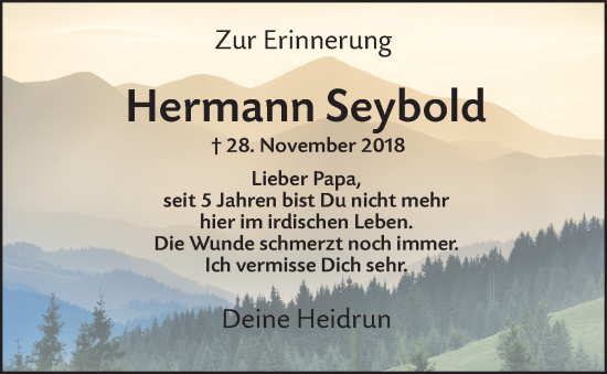 Traueranzeige von Hermann Seybold von SÜDWEST PRESSE Ausgabe Ulm/Neu-Ulm