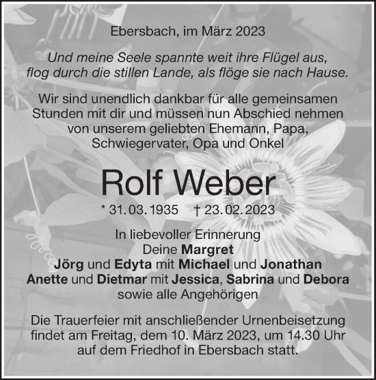 Traueranzeige von Rolf Weber von NWZ Neue Württembergische Zeitung