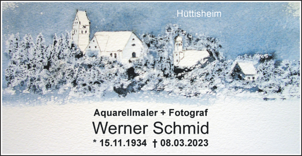  Traueranzeige für Werner Schmid vom 18.03.2023 aus SÜDWEST PRESSE Ausgabe Ulm/Neu-Ulm