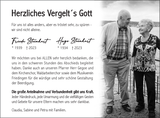 Traueranzeige von Hugo Steinhart von Alb-Bote/Metzinger-Uracher Volksblatt