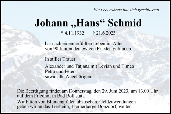 Traueranzeige von Johann Schmid von NWZ Neue Württembergische Zeitung