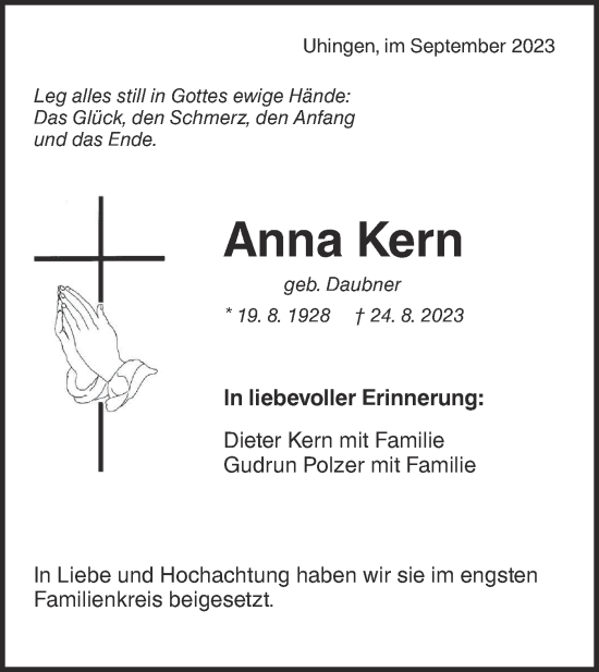 Traueranzeigen aus göppingen Südwest Presse Trauer