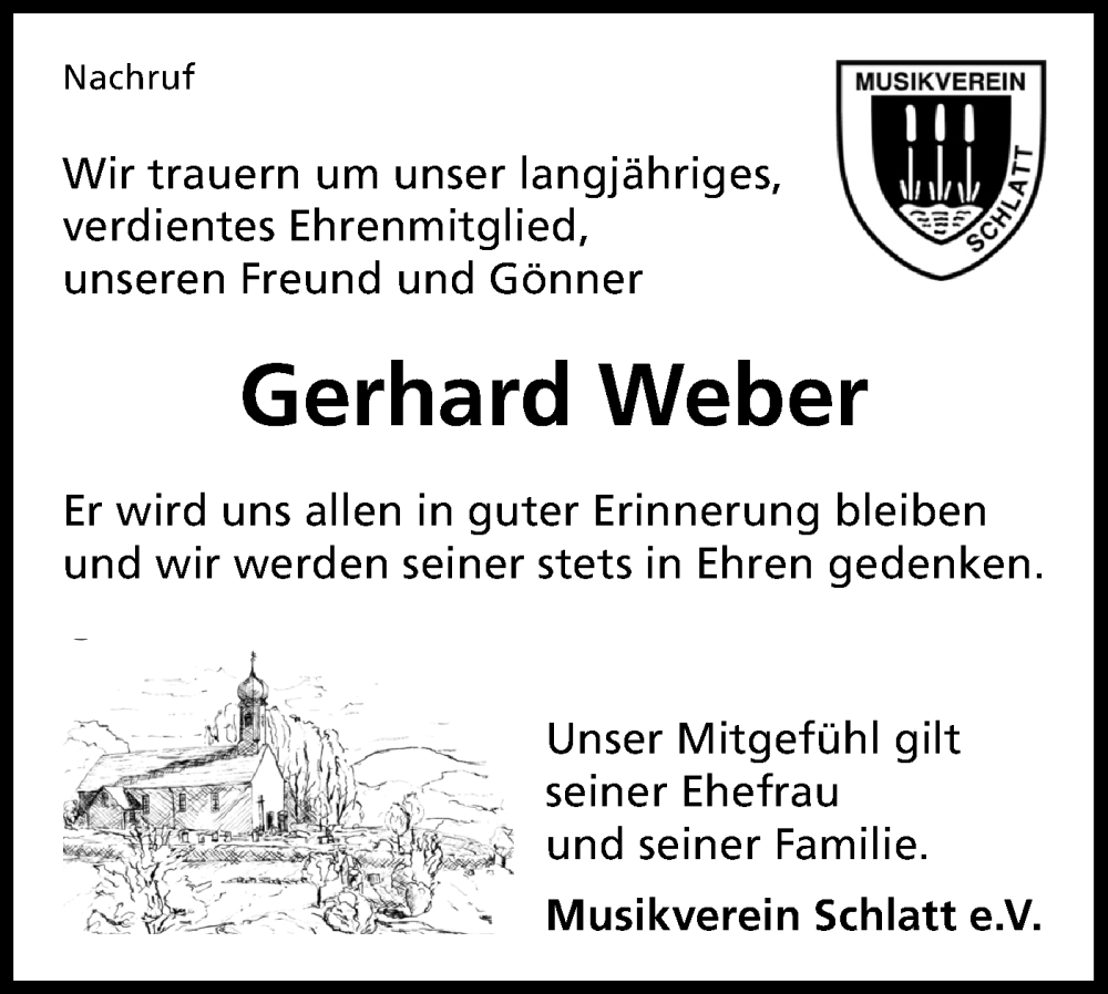  Traueranzeige für Gerhard Weber vom 31.12.2024 aus SÜDWEST PRESSE Zollernalbkreis/Hohenzollerische Zeitung