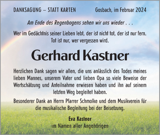 Traueranzeige von Gerhard Kastner von Geislinger Zeitung