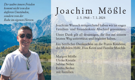 Traueranzeige von Joachim Mößle von Geislinger Zeitung
