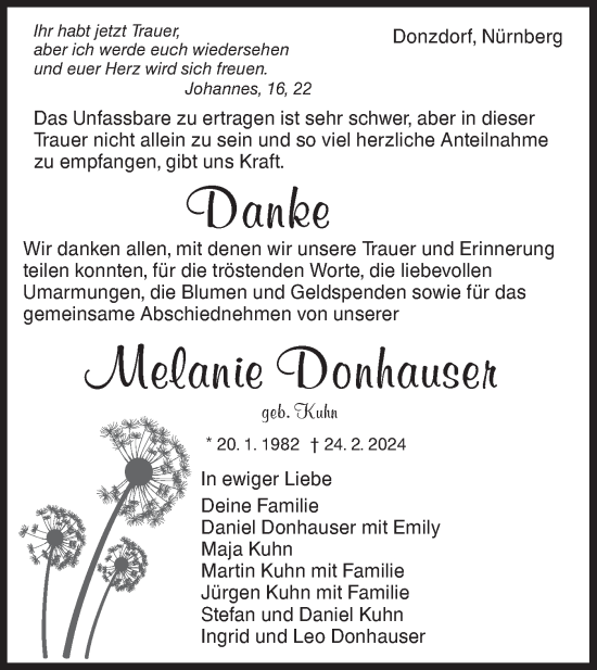 Traueranzeige von Melanie Donhauser von NWZ Neue Württembergische Zeitung