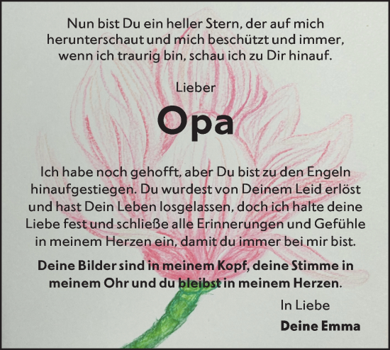 Traueranzeige von Opa  von Hohenloher Tagblatt