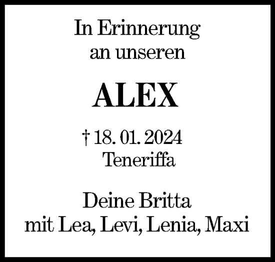 Traueranzeige von Alex Schmid von NWZ Neue Württembergische Zeitung
