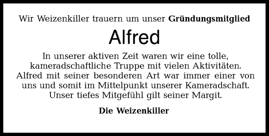 Traueranzeige von Alfred  von Rundschau Gaildorf
