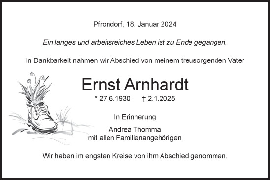 Traueranzeige von Ernst Arnhardt von Schwäbische Tagblatt