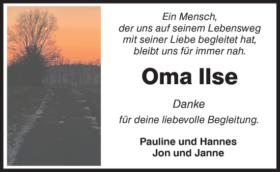 Traueranzeige von Ilse  von Hohenloher Tagblatt