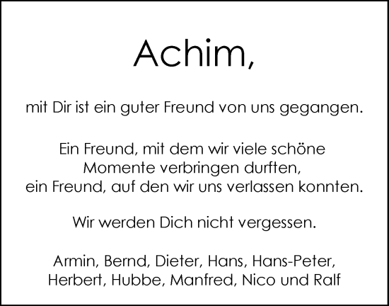 Traueranzeige von Achim  von Langenau aktuell