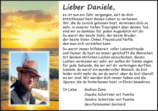 Traueranzeige von Daniele  von Alb-Bote/Metzinger-Uracher Volksblatt