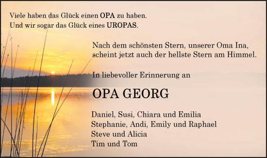 Traueranzeige von Georg  von Neckar-Chronik