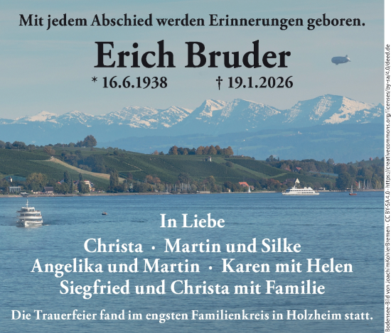 Traueranzeige von Erich Bruder von NWZ Neue Württembergische Zeitung