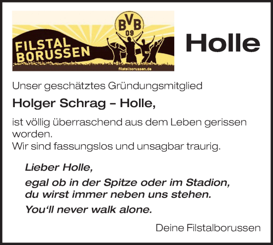 Traueranzeige von Holger Schrag von Geislinger Zeitung