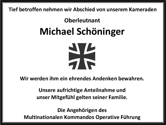 Traueranzeige von Michael Schöninger von SÜDWEST PRESSE Ausgabe Ulm/Neu-Ulm/Ehingen
