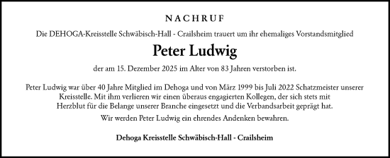 Traueranzeige von Peter Ludwig von Haller Tagblatt