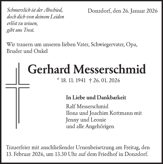 Traueranzeige von Gerhard Messerschmid von NWZ Neue Württembergische Zeitung