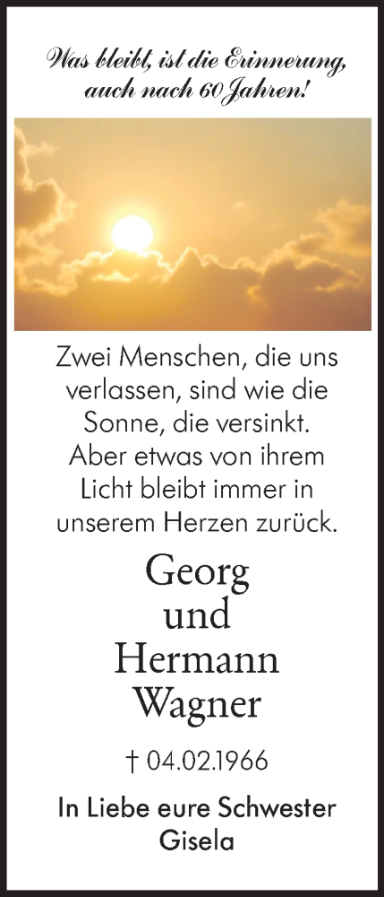 Traueranzeige von Hermann Wagner von Hohenloher Tagblatt/Hohenloher Tagblatt