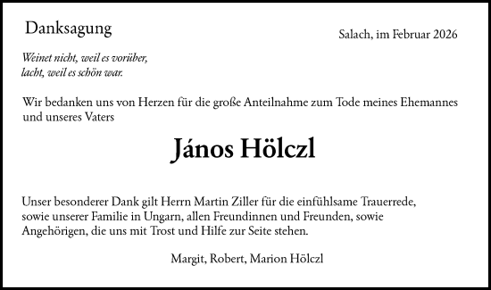 Traueranzeige von János Hölczl von NWZ Neue Württembergische Zeitung