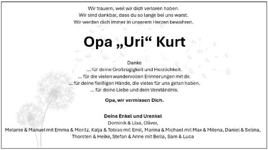 Traueranzeige von Kurt  von Haller Tagblatt/Hohenloher Tagblatt