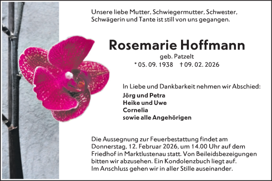 Traueranzeige von Rosemarie Hoffmann von Hohenloher Tagblatt