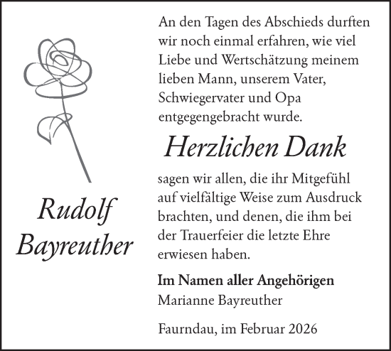 Traueranzeige von Rudolf Bayreuther von NWZ Neue Württembergische Zeitung