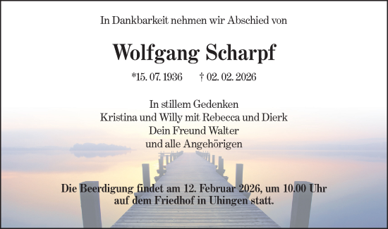 Traueranzeige von Wolfgang Scharpf von NWZ Neue Württembergische Zeitung