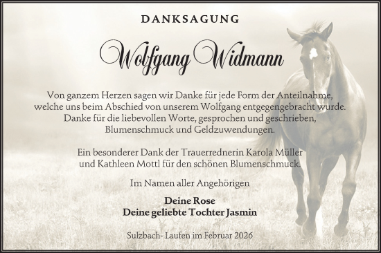 Traueranzeige von Wolfgang Widmann von Rundschau Gaildorf